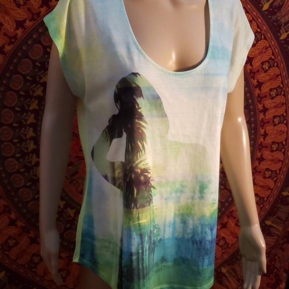 Express burnout sheer open back top size large - Picture 2 of 6